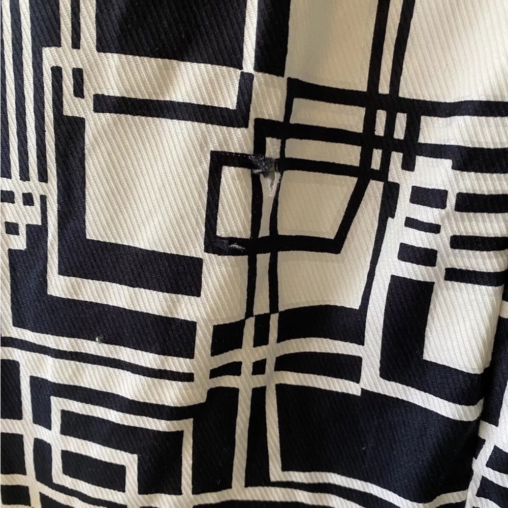 Vintage 60s Mod Black & White Geometric Print Dress Jacket Set by Rona size M - Picture 14 of 15